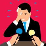 Drawing of a Guy sweating during interview