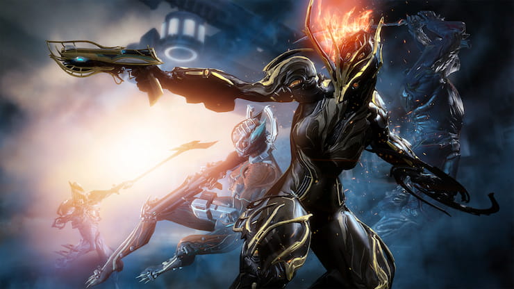 Warframe game wallpaper Ember Prime ,Valkyr and Nekros squad