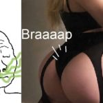 brap meme wojack smelling farts of a big booty girl