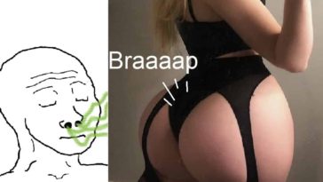 brap meme wojack smelling farts of a big booty girl