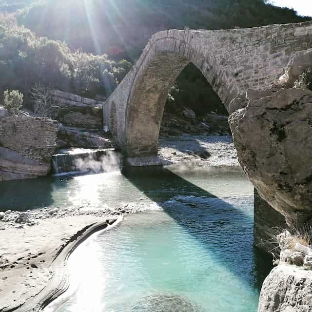 stone bridge over river in Benja