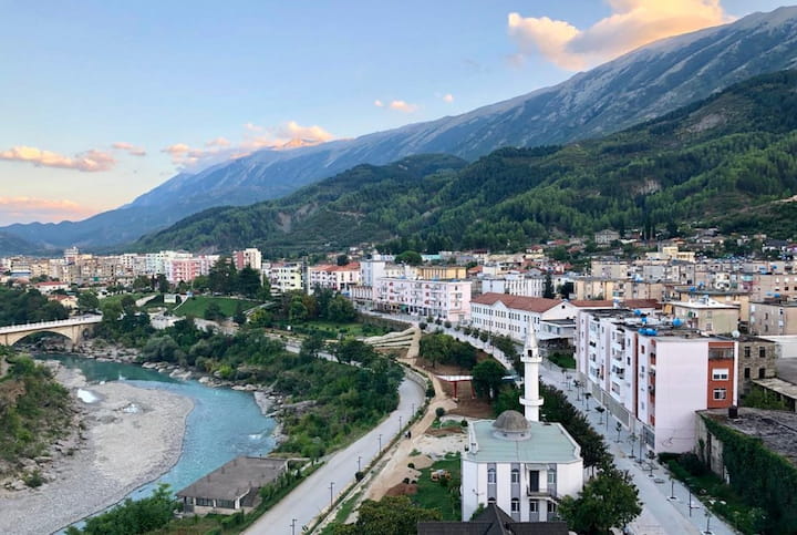 The town of Përmet and Vjosa River