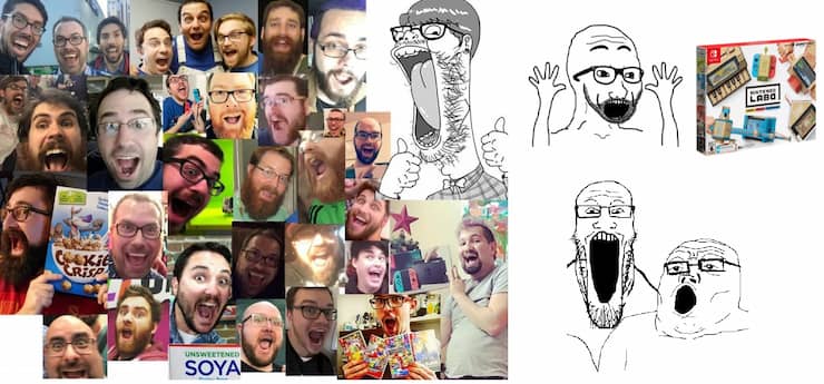 Nu-male millennial men open mouth meme