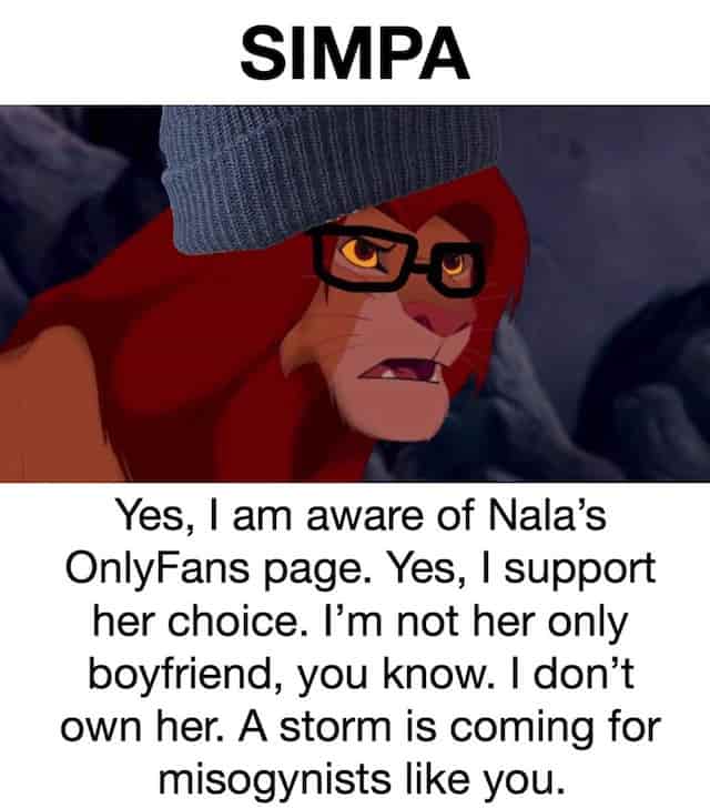 Simpa meme of Simba the Lion cuckold