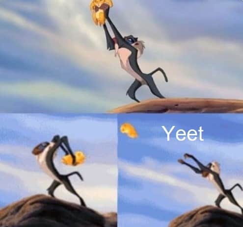 Rafiki monkey yeets Simba the Lion meme