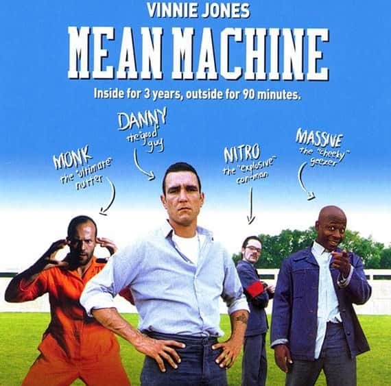 Mean machine movie wallpaper monk, danny, nitro and massive standing on green grass and a white fence on the back