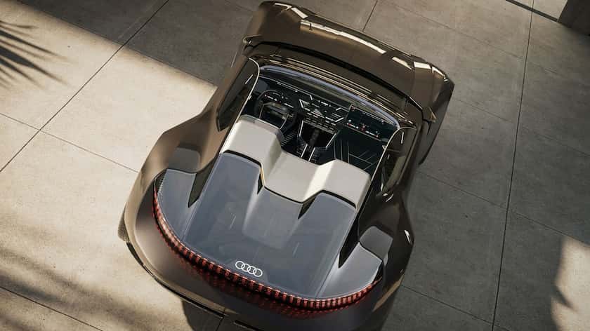 Dark grey Audi Skysphere concept top view