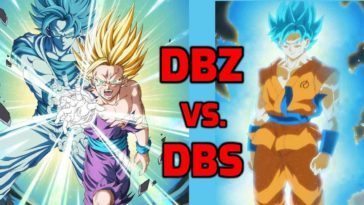 Ssj2 Gohan doing father-son kamehameha next to ssj god blue goku