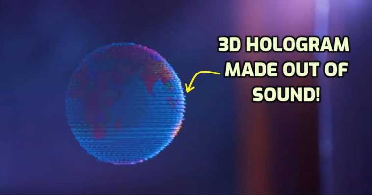 3d earth globe hologram made out of sound