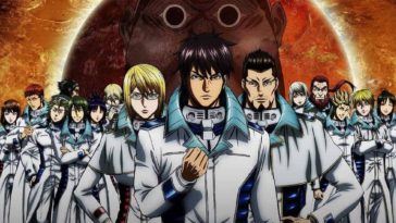 Terra Formars Crew in front of Terra Fromars monsters