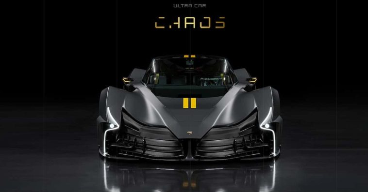 Greek Chaos Car in grey color facing the camera