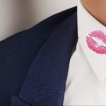 Lipstick mark on man's white shirt