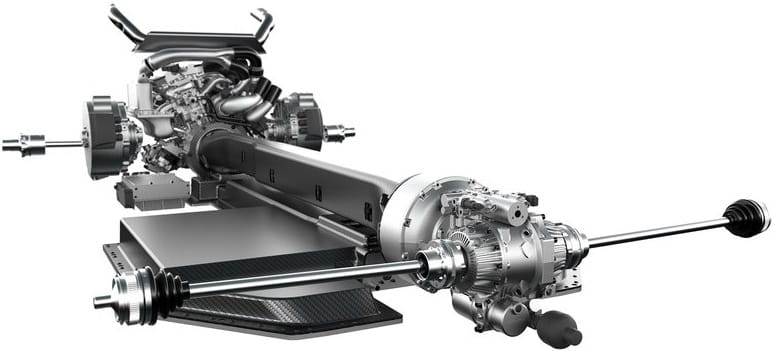 Koenigsegg Gemera engine and electric motors drivetrain