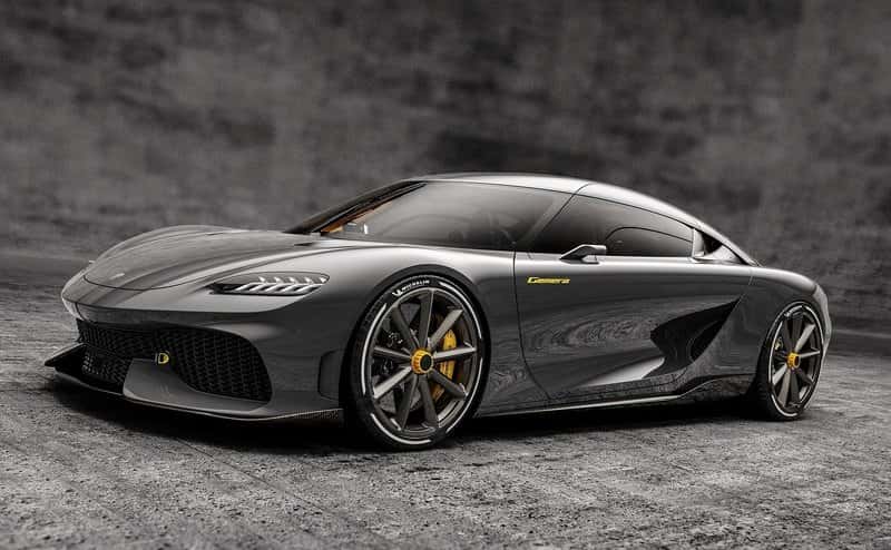 Grey Koenigsegg Gemera front view