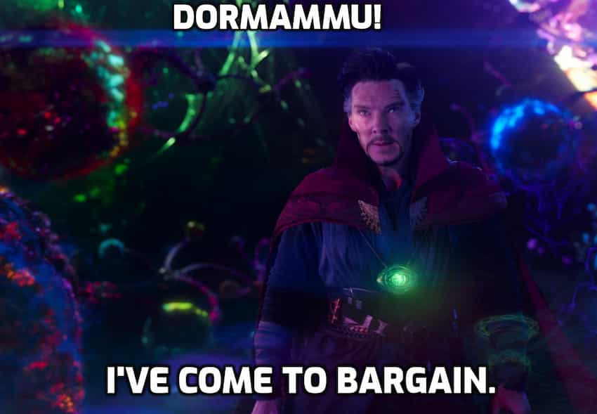 Benedict Cumberbatch Dr. Strange the avengers meme Dormammu! I've come to bargain