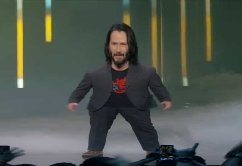 Short Keanu reeves meme presenting cyberpunk 2077