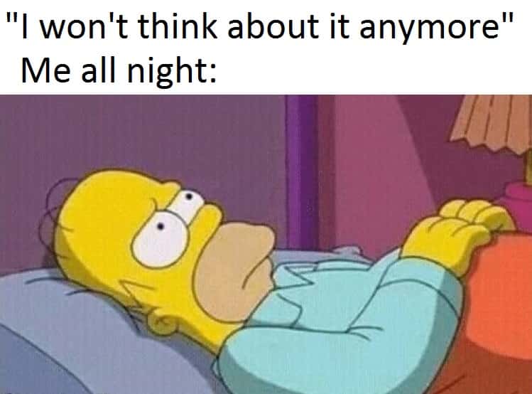 Homer overthinking things in his bed funny meme