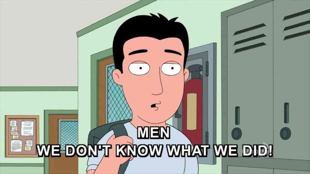 men we don't know what we did family guy meme