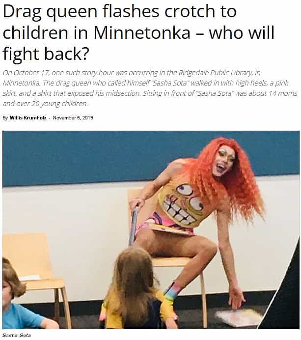 drag queen flashes crotch to kids in kindergarten